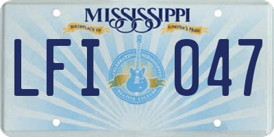 MS license plate LFI047