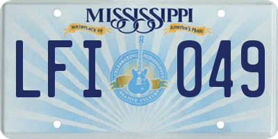 MS license plate LFI049