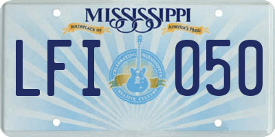 MS license plate LFI050