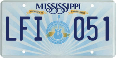 MS license plate LFI051
