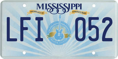 MS license plate LFI052