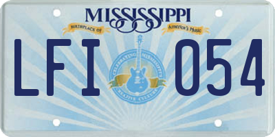 MS license plate LFI054