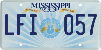 MS license plate LFI057