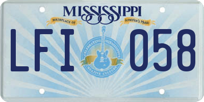 MS license plate LFI058
