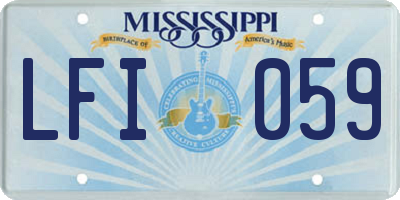MS license plate LFI059