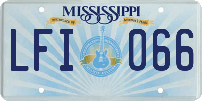 MS license plate LFI066