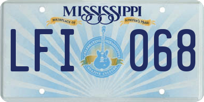 MS license plate LFI068