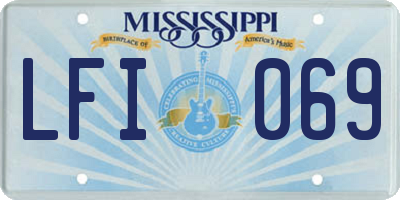 MS license plate LFI069