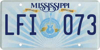 MS license plate LFI073
