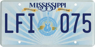 MS license plate LFI075