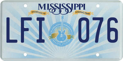 MS license plate LFI076