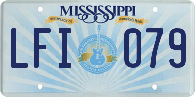 MS license plate LFI079