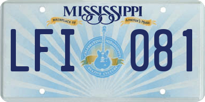 MS license plate LFI081