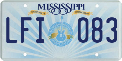 MS license plate LFI083