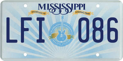 MS license plate LFI086