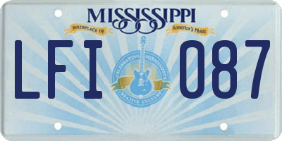 MS license plate LFI087