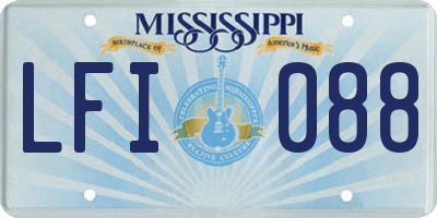 MS license plate LFI088