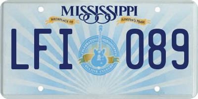 MS license plate LFI089