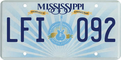 MS license plate LFI092