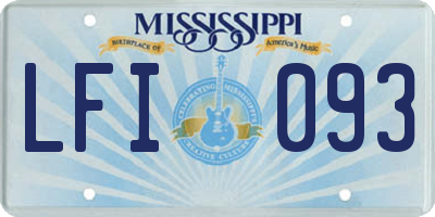 MS license plate LFI093