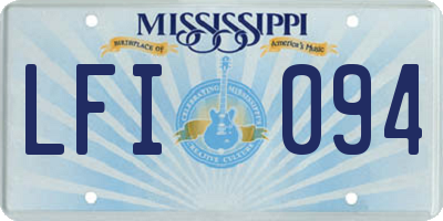 MS license plate LFI094