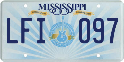 MS license plate LFI097