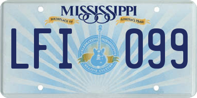 MS license plate LFI099