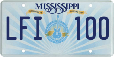 MS license plate LFI100