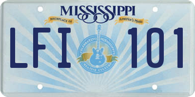 MS license plate LFI101