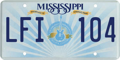 MS license plate LFI104