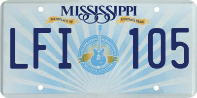 MS license plate LFI105