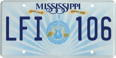 MS license plate LFI106