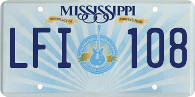 MS license plate LFI108
