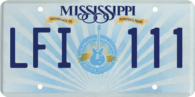 MS license plate LFI111