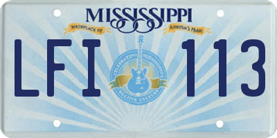 MS license plate LFI113
