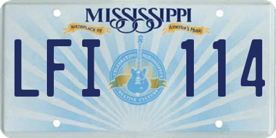 MS license plate LFI114