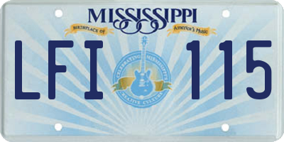 MS license plate LFI115