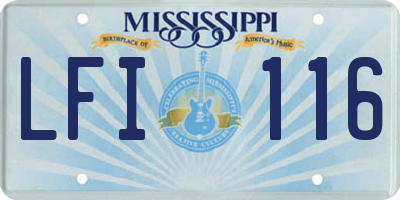 MS license plate LFI116