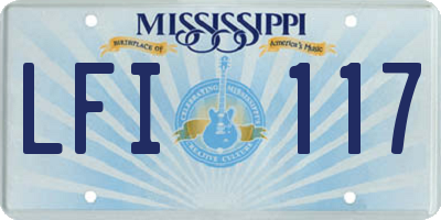 MS license plate LFI117