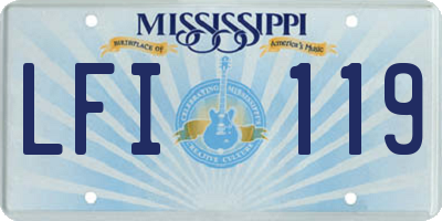 MS license plate LFI119