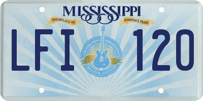 MS license plate LFI120