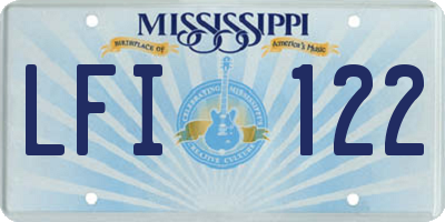 MS license plate LFI122