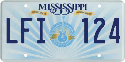 MS license plate LFI124