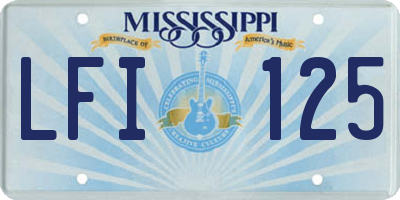 MS license plate LFI125