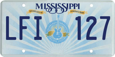 MS license plate LFI127