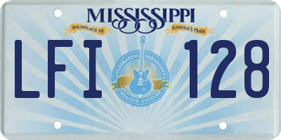 MS license plate LFI128