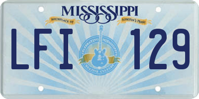 MS license plate LFI129