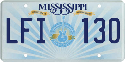 MS license plate LFI130
