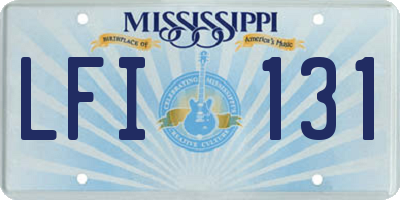MS license plate LFI131
