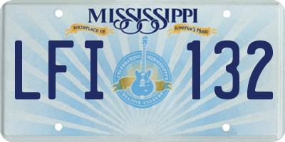 MS license plate LFI132